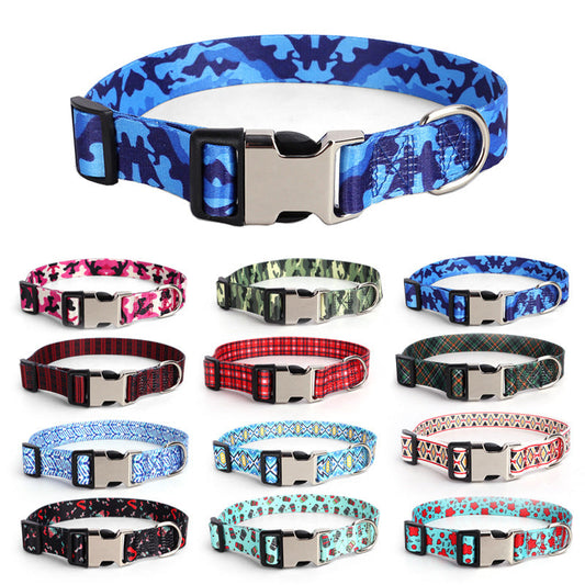 KFX-8699325 Thickened Digital-Print Pet Collar in Various Patterns and Sizes