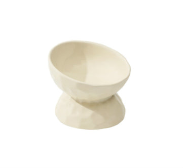 KFX-8700221 Ceramic High Leg Oblique Bowl for Cats - Light Beige, Filbert Brown, Deep Space Gray