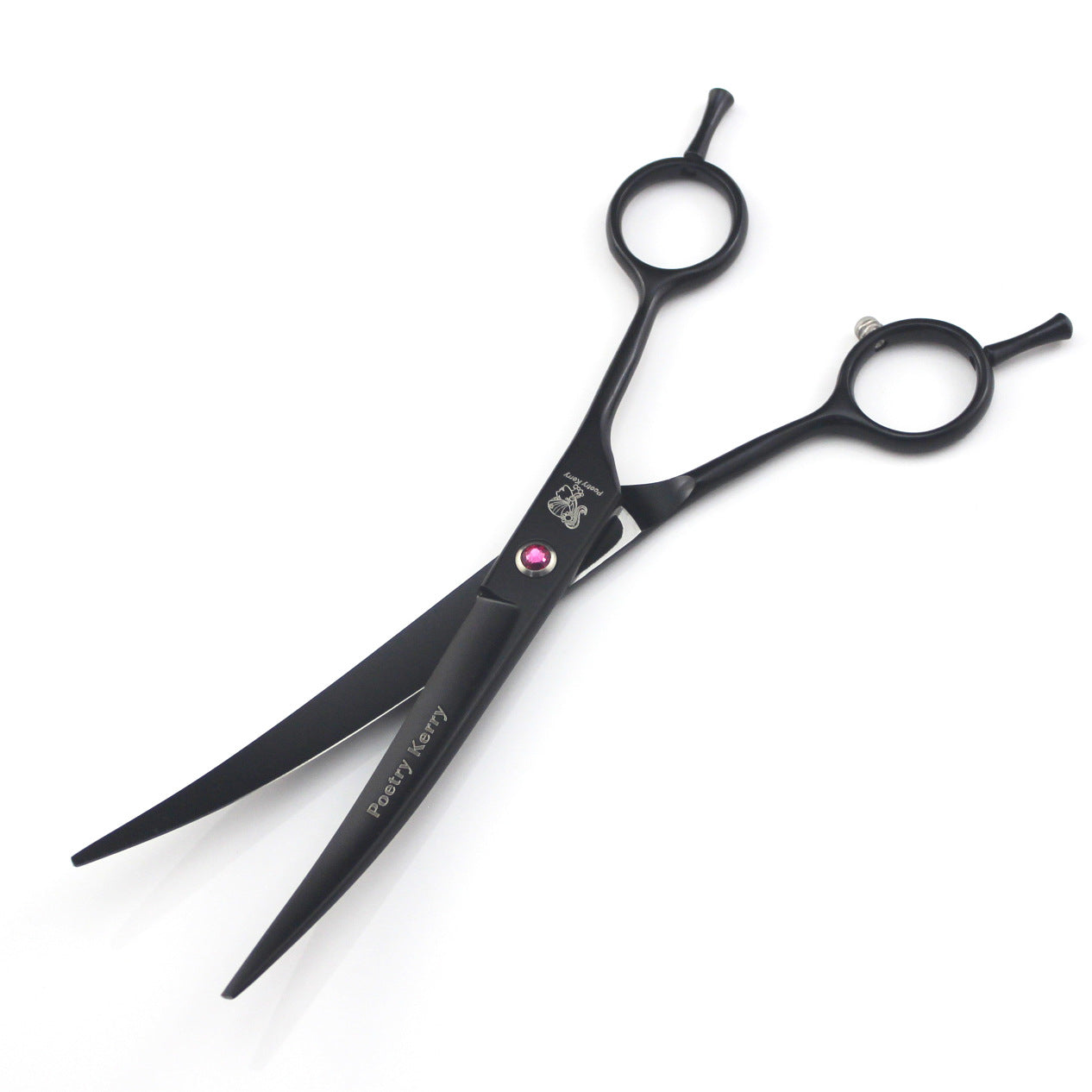 KFX-8701629 Professional Pet Grooming Scissors Set - Straight, Curved, and Tooth Scissors with Comb and Forceps, Stainless Steel, 7.0-inch & 6.5-inch