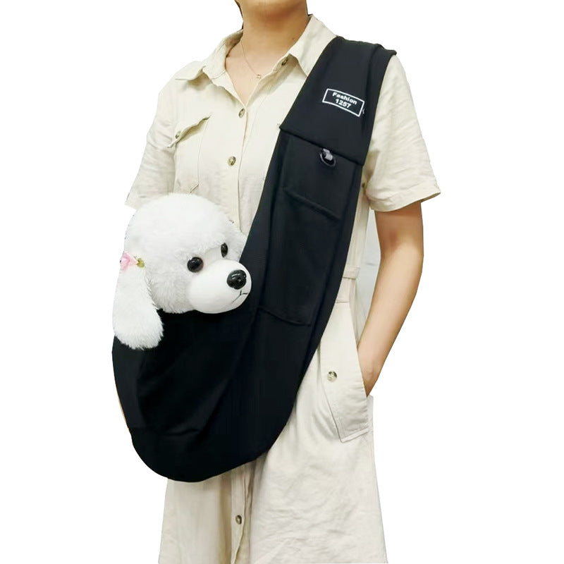 KFX-8702269 Large Capacity Portable Crossbody Cat Bag - Soft Waffle Fabric, Ideal for Pets Under 7.50kg