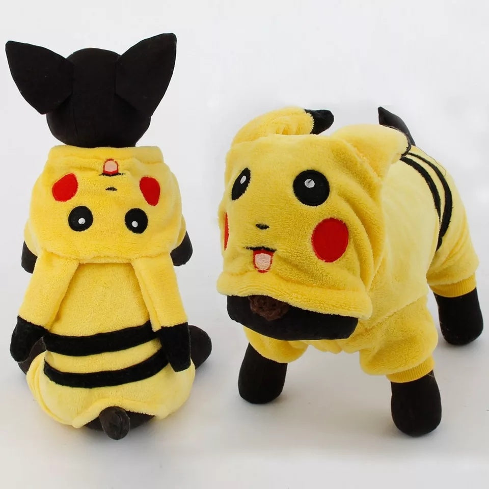 KFX-8703293 Cute Cartoon Cat Hoodie Pajamas Coat for Small to Medium Dogs and Cats - Warm Fleece Outfit