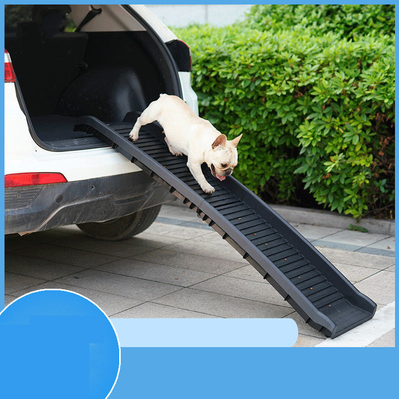 KFX-8704189 Pet Folding Ramp Ladder with Non-slip Plastic Stairs for Easy Access