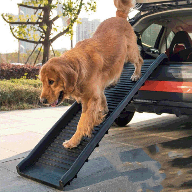 KFX-8704189 Pet Folding Ramp Ladder with Non-slip Plastic Stairs for Easy Access