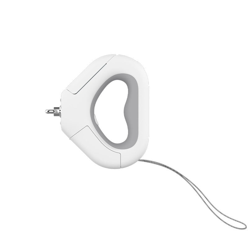KFX-8705597 Pet Leashing Device with Snack Bin and Spotlight Feature - White Plastic Design