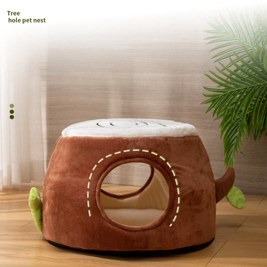 KFX-8705853 Transformable Double-Layer Cat Nest and Tree Stump Design for Versatile Pet Comfort