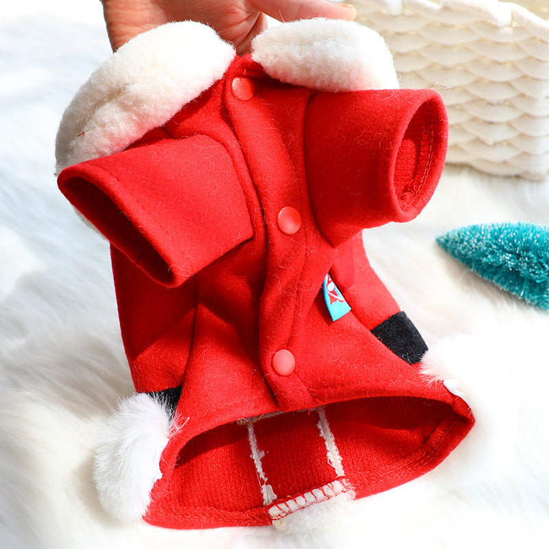 KFX-8713917 Christmas Star Jacket for Small Dogs - Woolen Cloth in Red, Sizes XS to XL