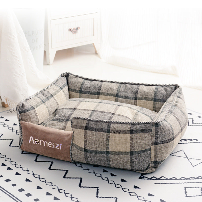 KFX-8715581 Removable and Washable Velvet Mat for Cat and Dog Kennel Bed