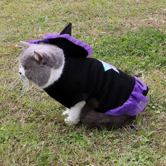 KFX-8715709 Purple Polyester Christmas Wizard Dog Costume - Size S, M, L