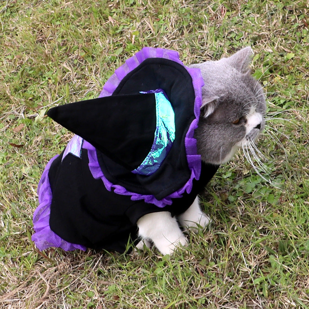KFX-8715709 Purple Polyester Christmas Wizard Dog Costume - Size S, M, L