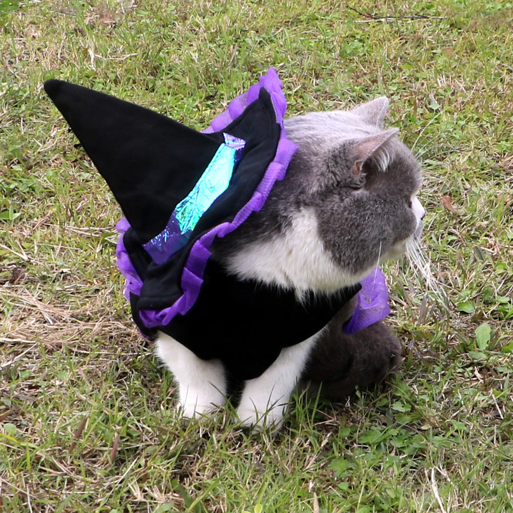 KFX-8715709 Purple Polyester Christmas Wizard Dog Costume - Size S, M, L