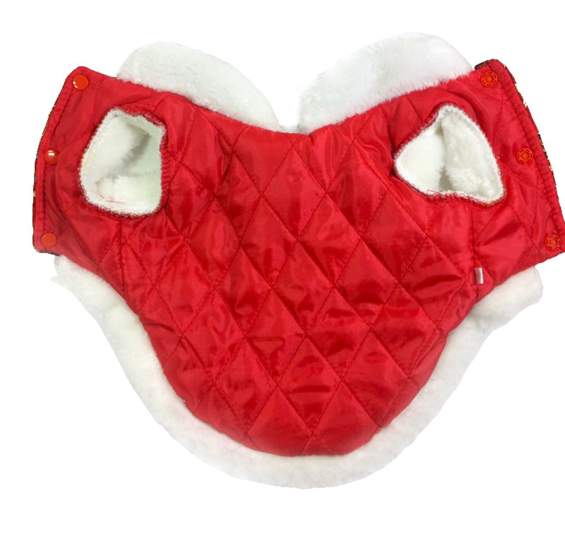 KFX-8715965 Silk Tang Suits for Pets - Cozy Autumn and Winter Wear in Sapphire Blue and Festive Red