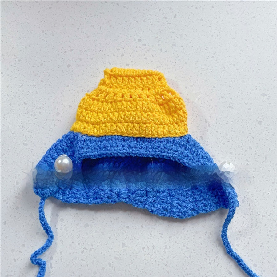 KFX-8716349 Hand-Crocheted Funny Knitted Pet Hats in Various Designs for Cats and Dogs