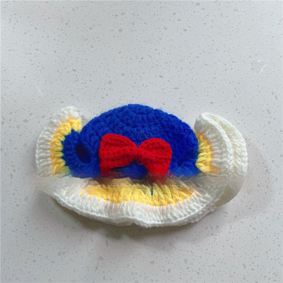 KFX-8716349 Hand-Crocheted Funny Knitted Pet Hats in Various Designs for Cats and Dogs