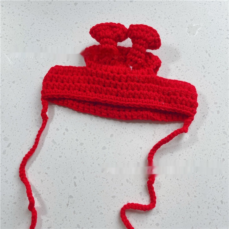 KFX-8716349 Hand-Crocheted Funny Knitted Pet Hats in Various Designs for Cats and Dogs