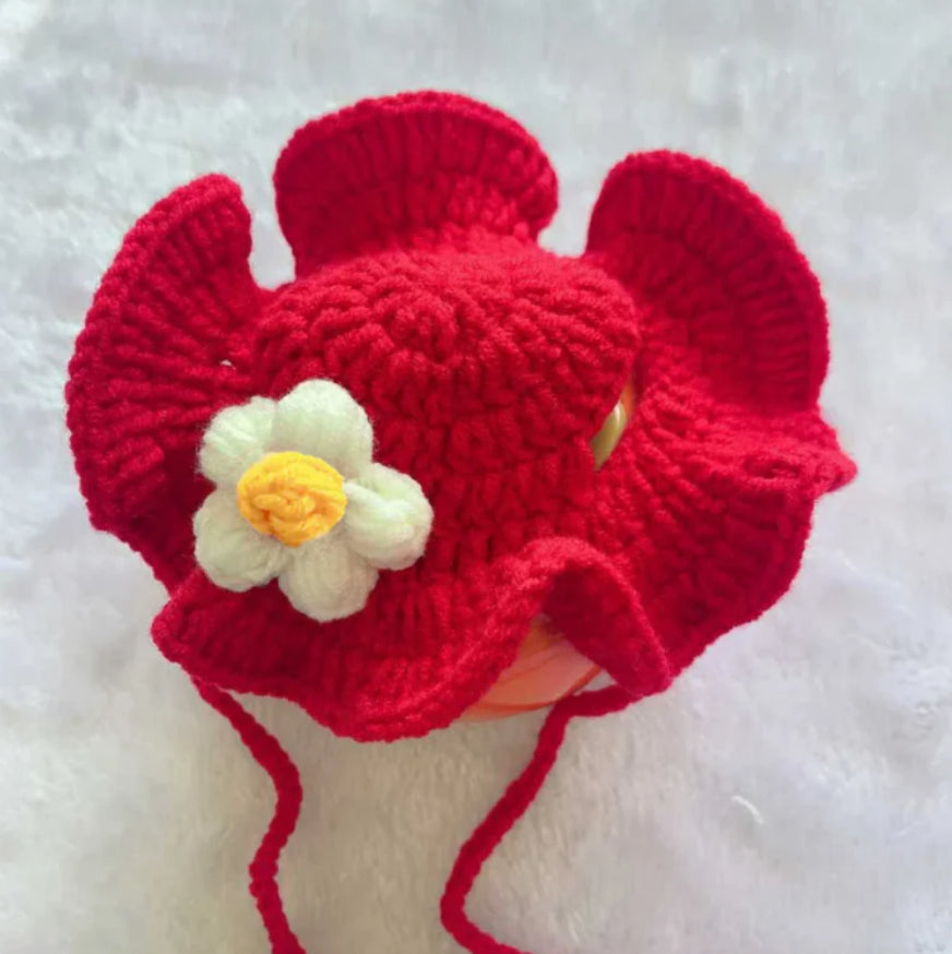 KFX-8716349 Hand-Crocheted Funny Knitted Pet Hats in Various Designs for Cats and Dogs