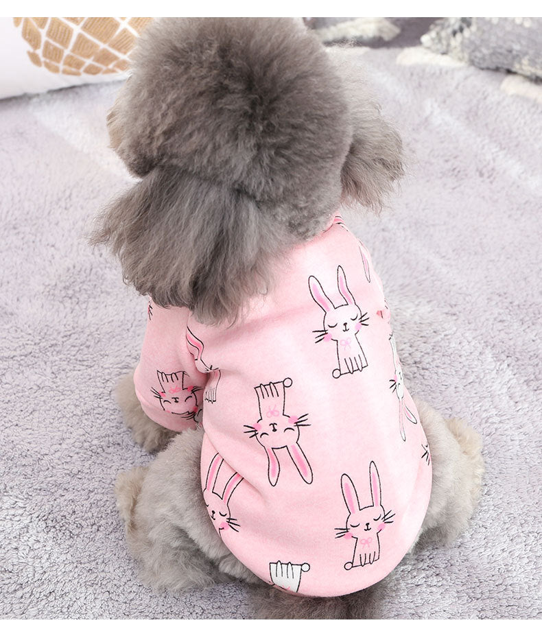 KFX-8716605 Fleece Print Teddy Biped Dress Sweatshirt in Pink Bunny for Cozy Leisure Wear