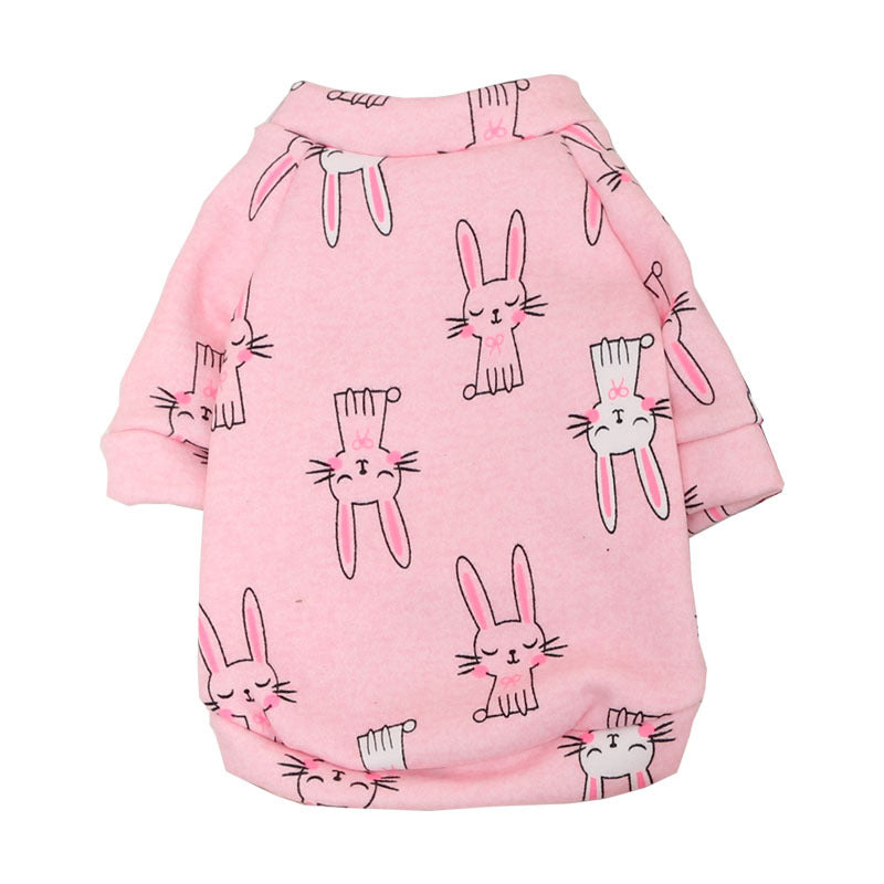KFX-8716605 Fleece Print Teddy Biped Dress Sweatshirt in Pink Bunny for Cozy Leisure Wear