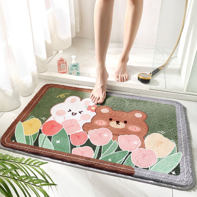 KFX-8718141 Cartoon Anime Bathroom Mat - Strong Absorbent, Non-slip, Stain-resistant, Various Patterns Available