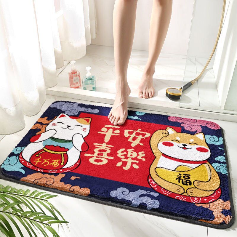 KFX-8718141 Cartoon Anime Bathroom Mat - Strong Absorbent, Non-slip, Stain-resistant, Various Patterns Available
