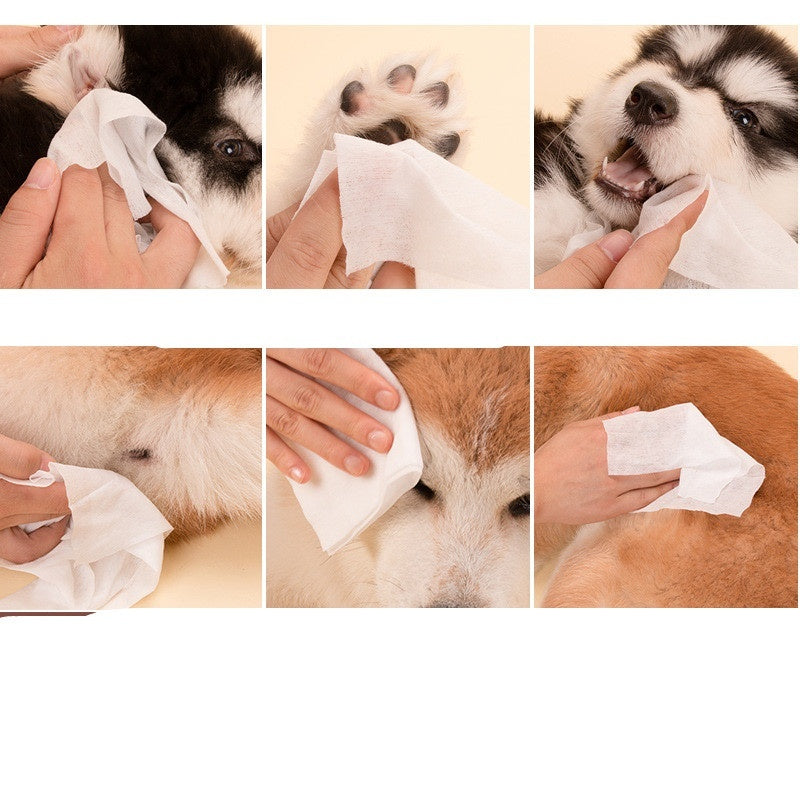 KFX-8719165 Pet Cleaning Wipes for Dogs and Cats - 70 Count Non-Woven Fabric