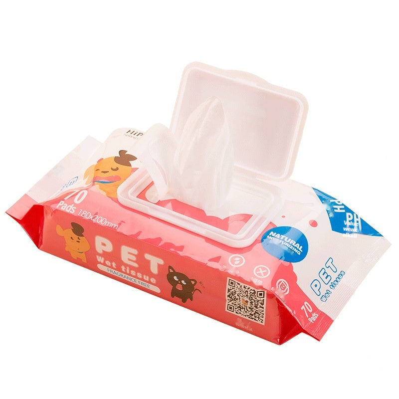 KFX-8719165 Pet Cleaning Wipes for Dogs and Cats - 70 Count Non-Woven Fabric