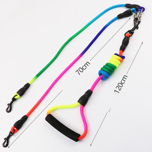 KFX-8721085 Double Head Nylon Traction Belt for Small Dogs, Lightweight and Adjustable