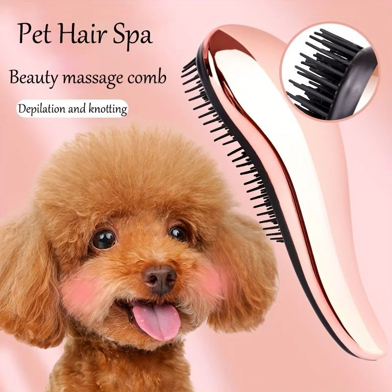 KFX-8722877 2-in-1 Dog Grooming Comb and Massage Brush for Effortless Hair Removal and Relaxation