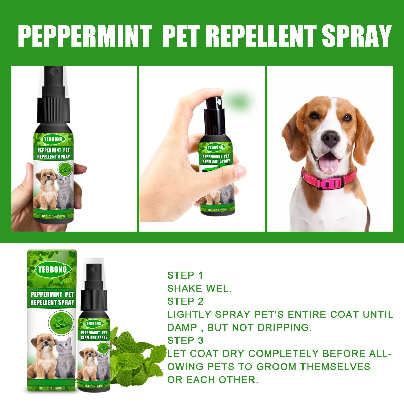 KFX-8724925 Pet-Friendly Acarus Fungus Treatment Spray for Dogs and Cats - 60ml