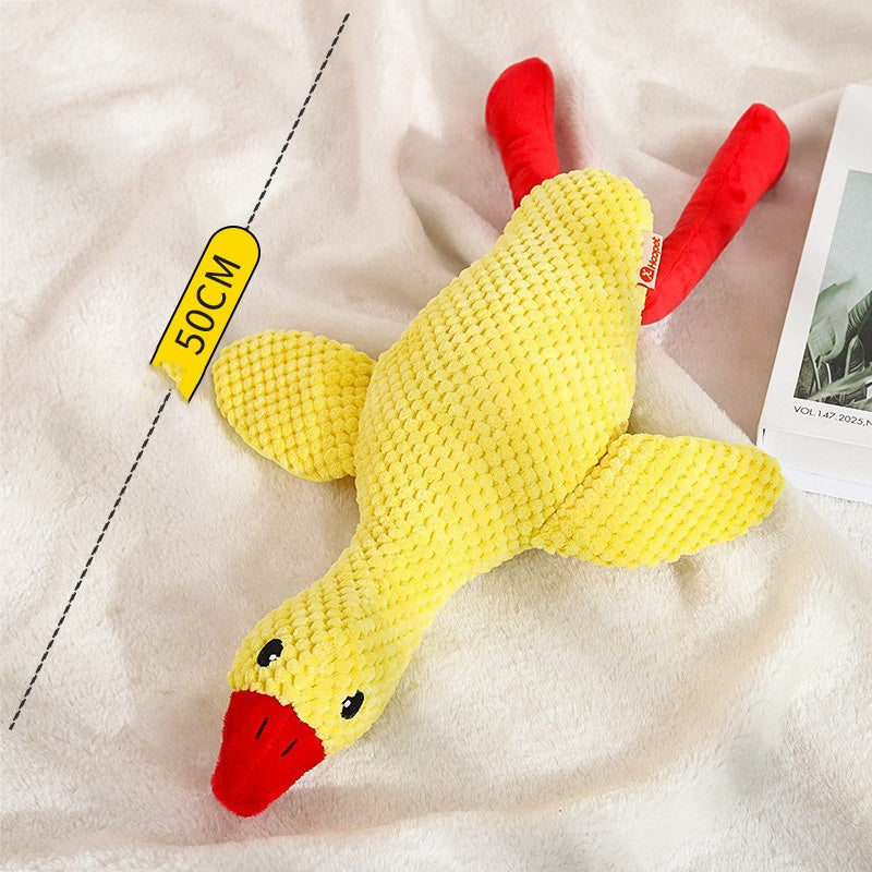 KFX-8725693 Plush Molar Chew Dog Toy in Rhubarb Goose Design for Puppies