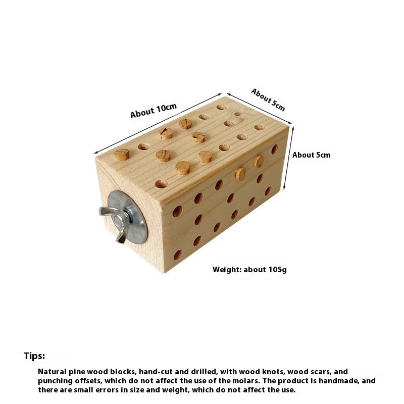 KFX-8727869 Wooden Gnawing Toy for Parrots with Large and Small Plugs
