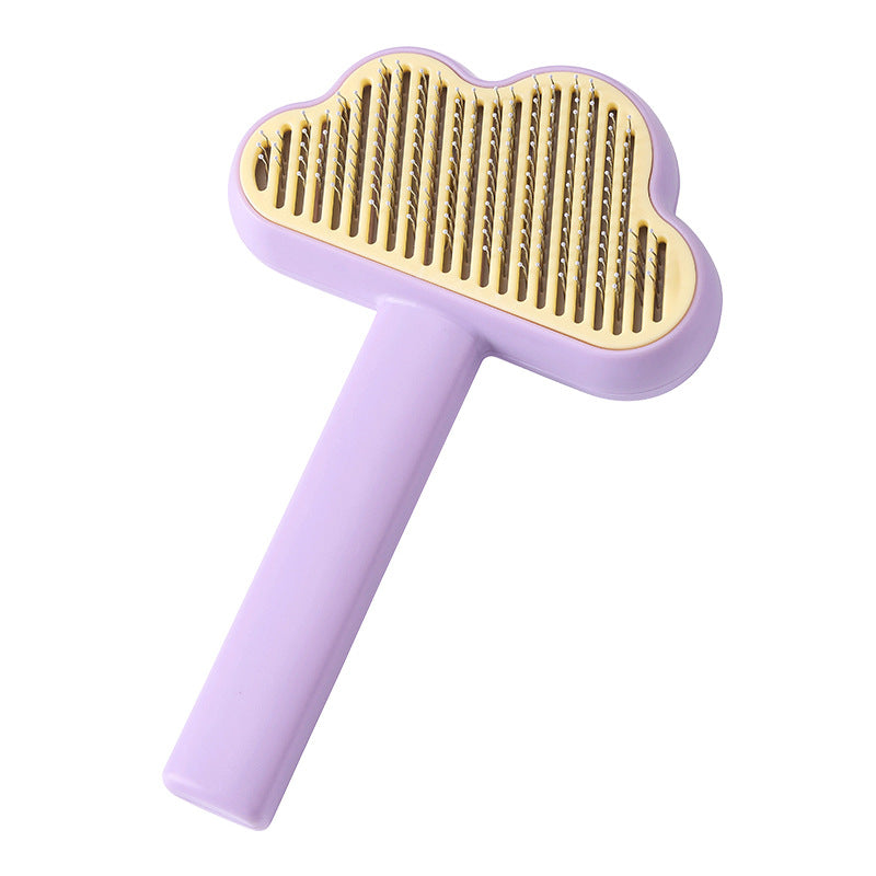 KFX-8728637 Self-Cleaning Pet Comb – Cat Hair Remover in Taro Purple Pink, Nordic Blue, Transparent Green
