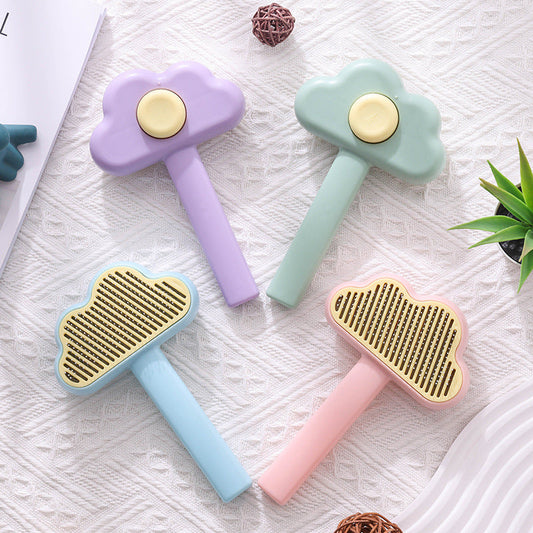 KFX-8728637 Self-Cleaning Pet Comb – Cat Hair Remover in Taro Purple Pink, Nordic Blue, Transparent Green
