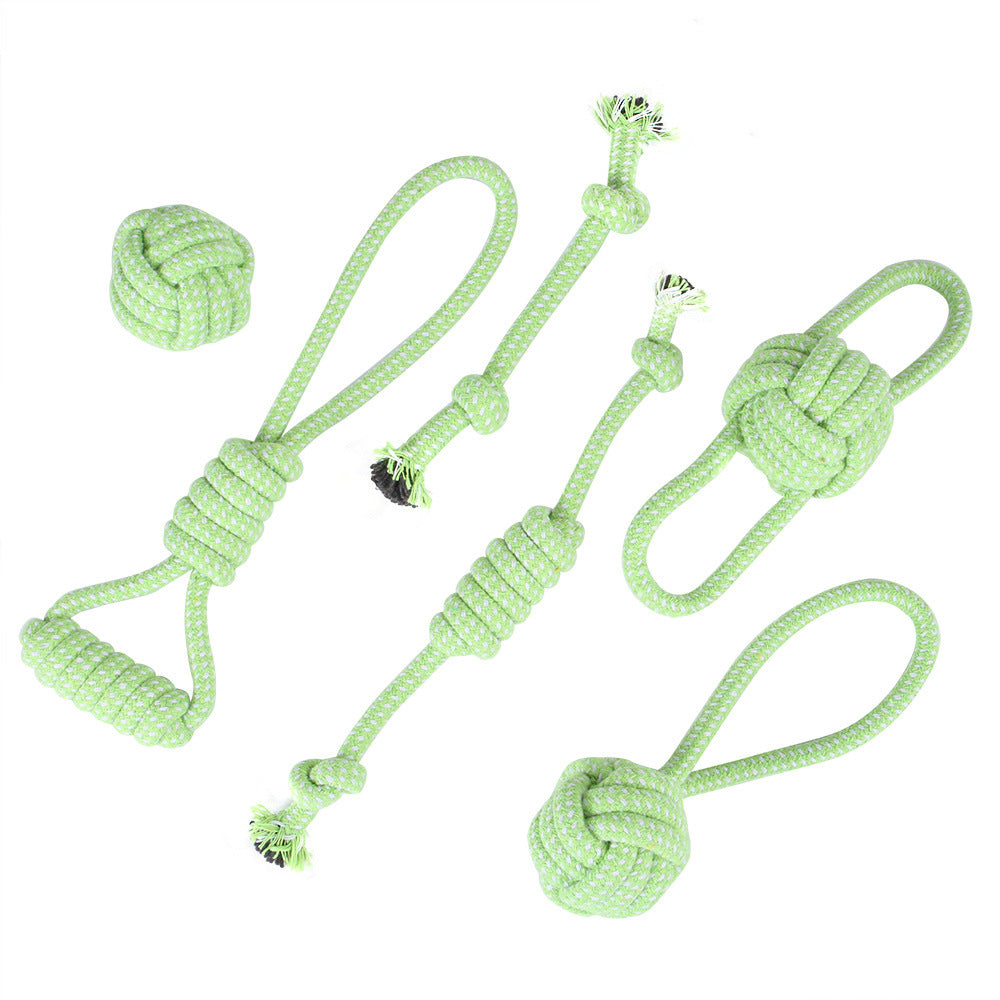 KFX-8733629 Dog Bite-resistant Cotton Rope Knot Toy Set - Multiple Sizes Available