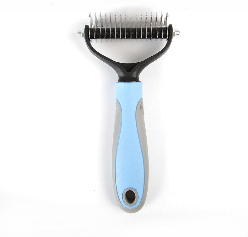 KFX-8734397 Pet Knot Comb with Stainless Steel Teeth - Available in Pink and Blue, Two Sizes