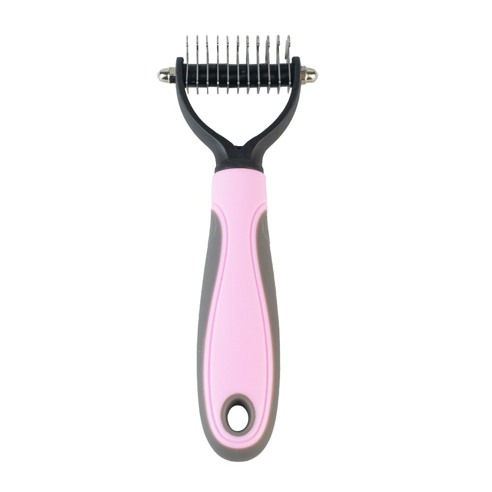 KFX-8734397 Pet Knot Comb with Stainless Steel Teeth - Available in Pink and Blue, Two Sizes