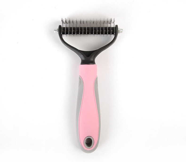 KFX-8734397 Pet Knot Comb with Stainless Steel Teeth - Available in Pink and Blue, Two Sizes