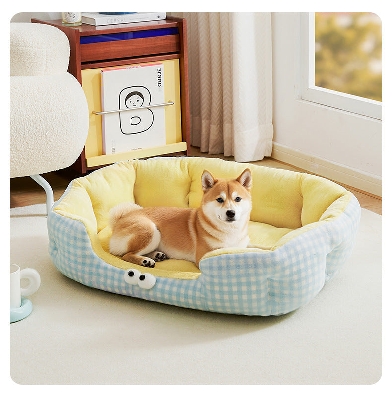 KFX-8736829 Cozy All-Season Teddy Dog Bed & Cat Den with Warm Insulation for Autumn & Winter - Small, Medium, Large Sizes Available