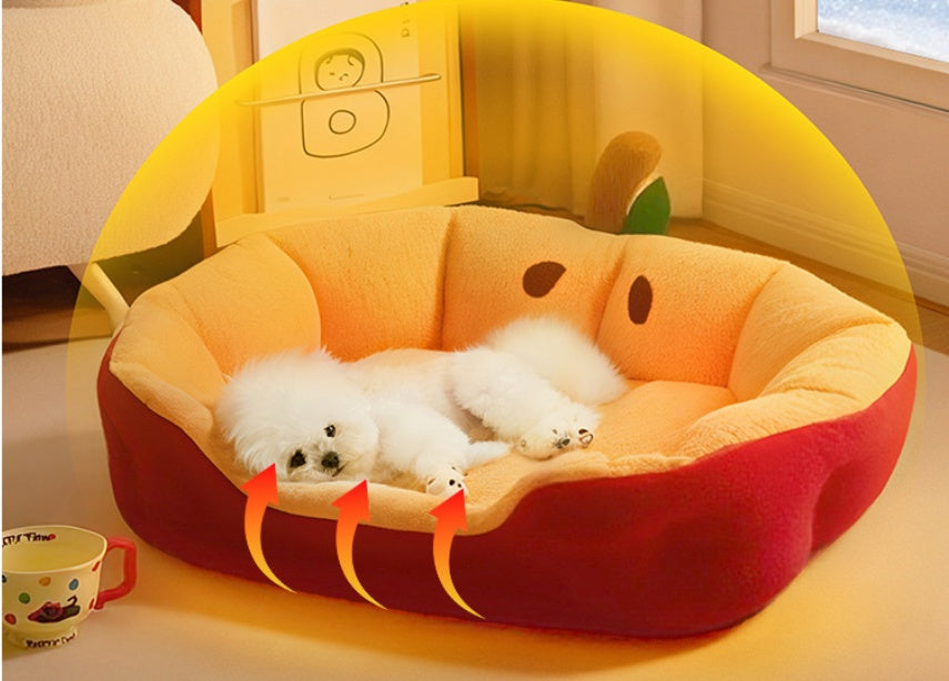 KFX-8736829 Cozy All-Season Teddy Dog Bed & Cat Den with Warm Insulation for Autumn & Winter - Small, Medium, Large Sizes Available