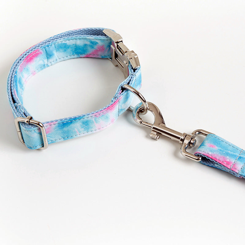 KFX-8738365 Printed Polyester Pet Collar and Leash Set - 43x31x31cm