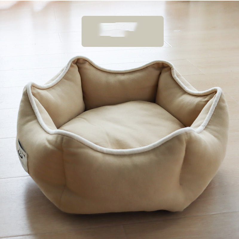 KFX-8738621 Cozy Warm Cat Litter for Winter - Crown Nest in Mint Green, Elegant Pink, Pine Leaf Green, Goose Egg Yolk, Sizes S & M