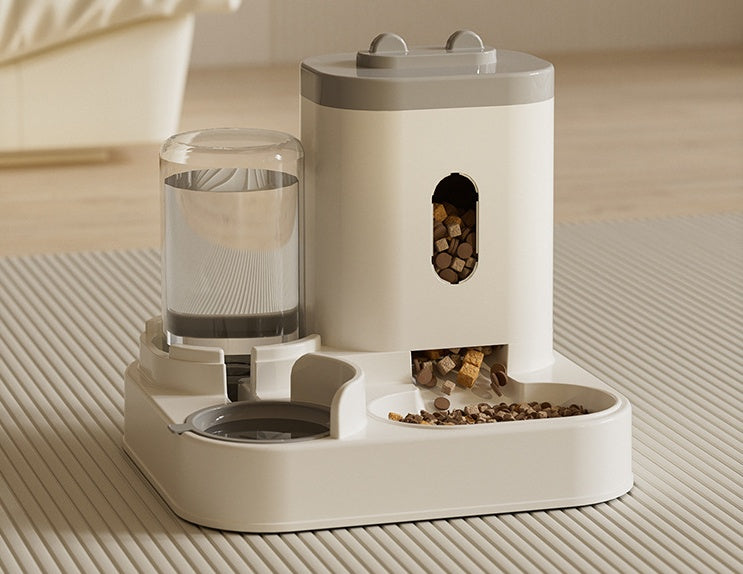 KFX-8738749 Automatic Dual Pet Bowl and Water Dispenser - Two-in-One Feeding Solution for Dogs and Cats