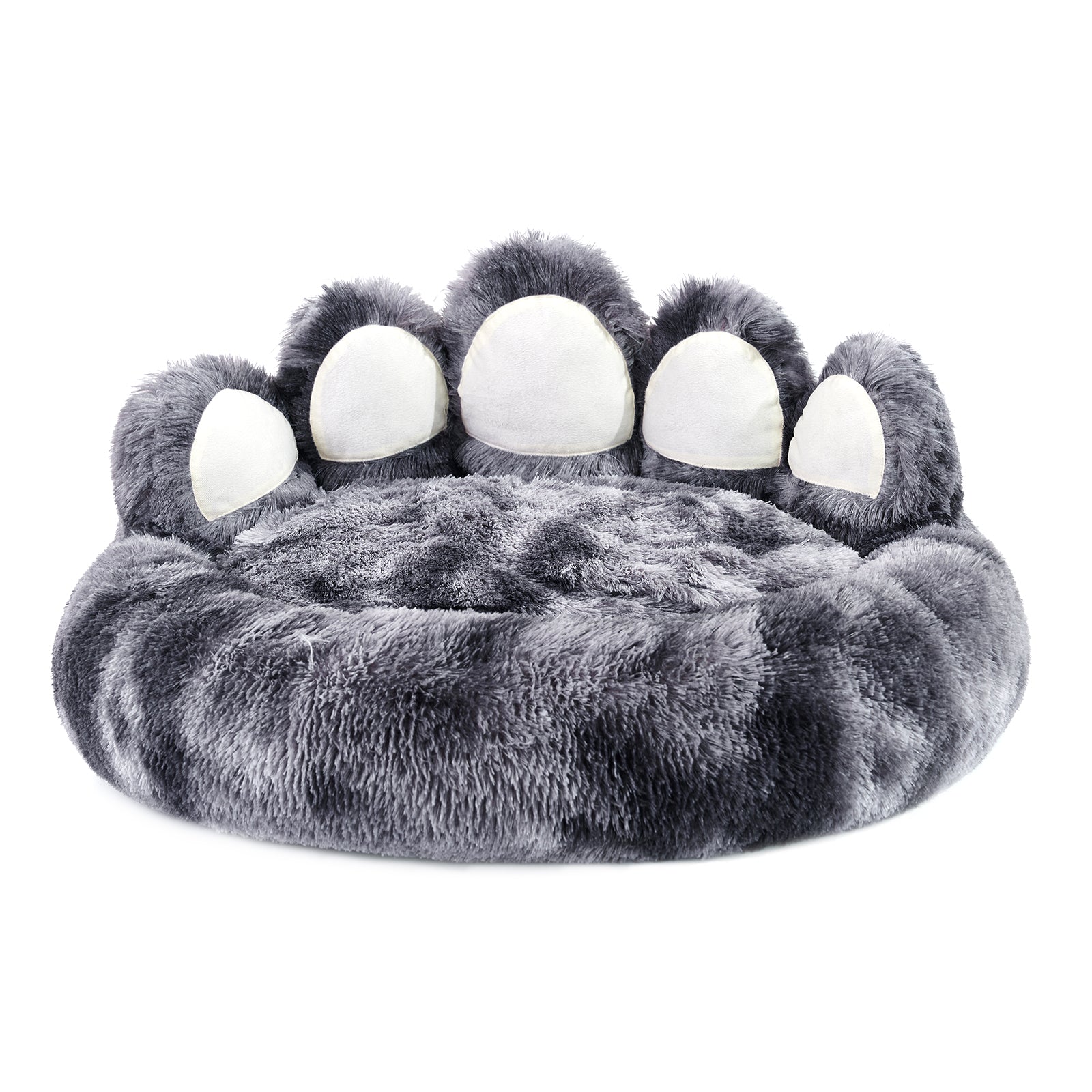 KFX-8740029 Cozy Bear Paw Design Pet Kennel with Removable Washable Fluffy Bed Mat for Cats and Dogs