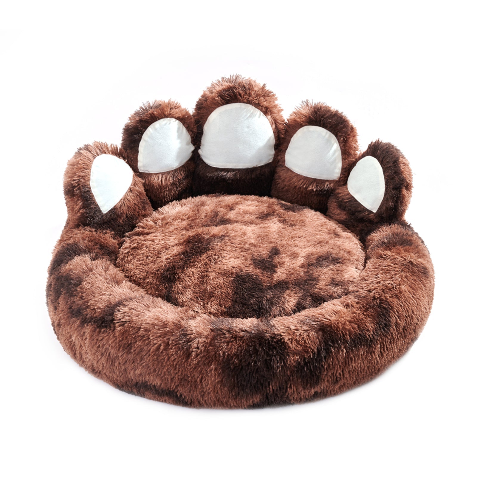 KFX-8740029 Cozy Bear Paw Design Pet Kennel with Removable Washable Fluffy Bed Mat for Cats and Dogs