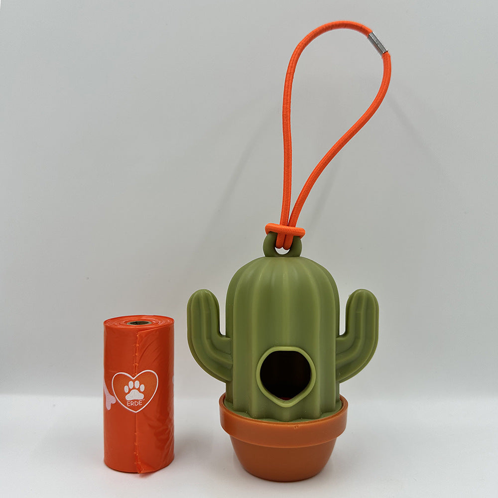 KFX-8741821 Cactus Shaped Pet Waste Bag Dispenser - Easy Carrying Dog Waste Management Case