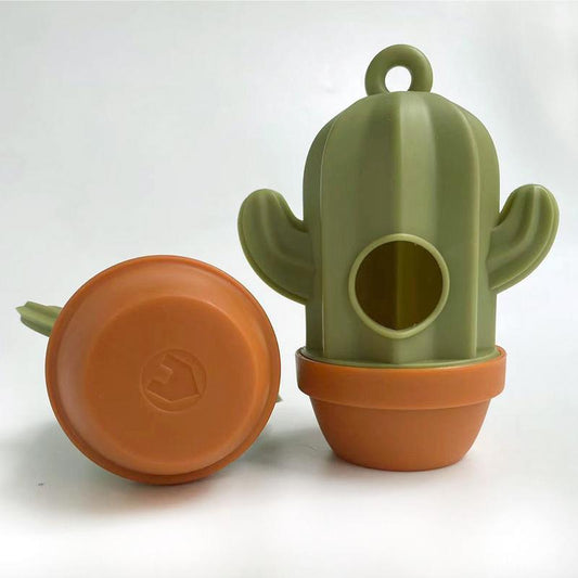 KFX-8741821 Cactus Shaped Pet Waste Bag Dispenser - Easy Carrying Dog Waste Management Case