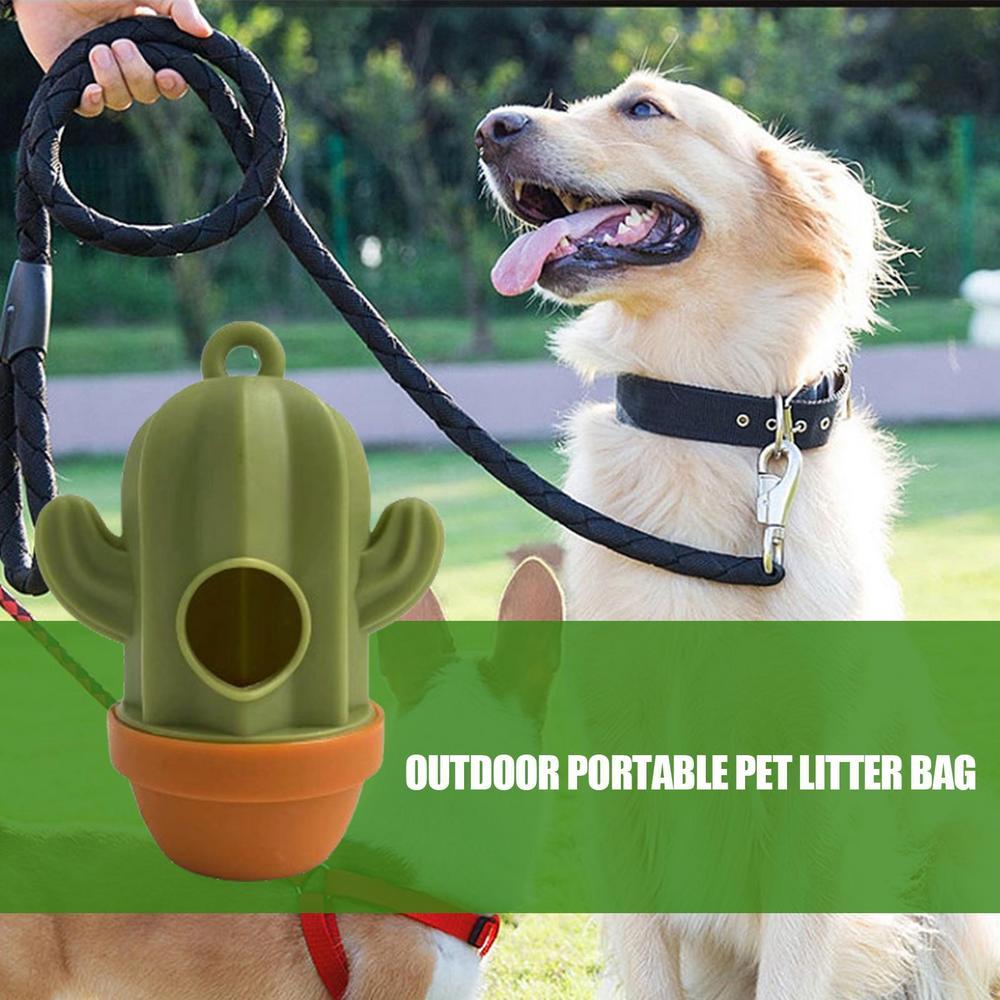 KFX-8741821 Cactus Shaped Pet Waste Bag Dispenser - Easy Carrying Dog Waste Management Case