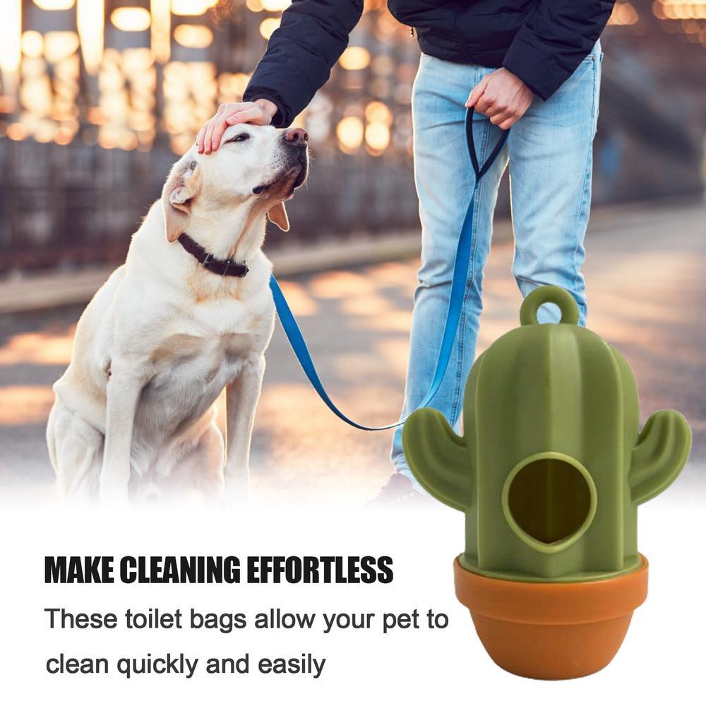 KFX-8741821 Cactus Shaped Pet Waste Bag Dispenser - Easy Carrying Dog Waste Management Case