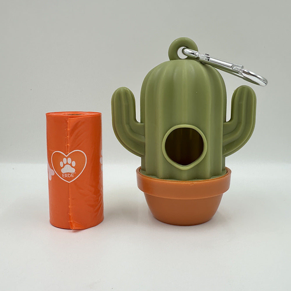 KFX-8741821 Cactus Shaped Pet Waste Bag Dispenser - Easy Carrying Dog Waste Management Case