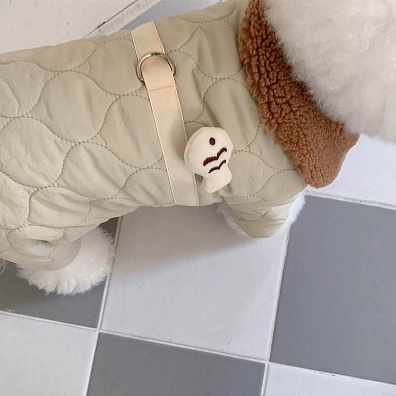 KFX-8743101 Cozy Cotton-Padded Dog Apparel for Autumn and Winter in Cute Fish Designs