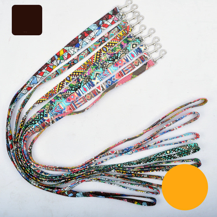 KFX-8746301 Ethnic Style Color Matching Semi-Metal Buckle Adjustable Dog Collar